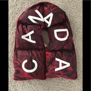 Lululemon Team Canada Down Insulated Scarf Maple Metamorphosis Dark Red NWT